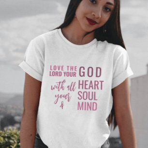 T-shirt Christian Modern Pink Script verset de la Bible