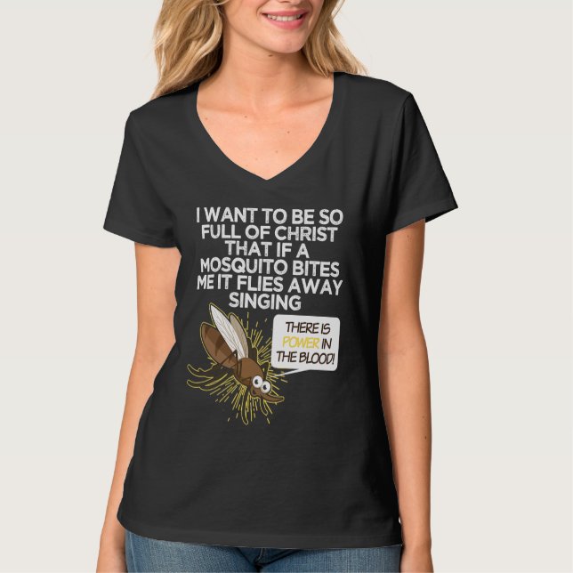 T-shirt Christian Mosquito  Gag Jokes Religious Christian  (Devant)