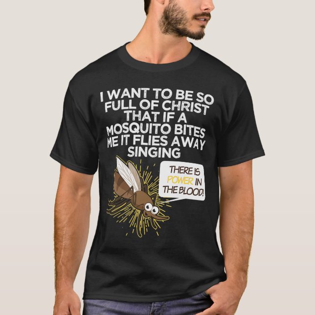 T-shirt Christian Mosquito Gag plaisante Religieux chrétie (Devant)