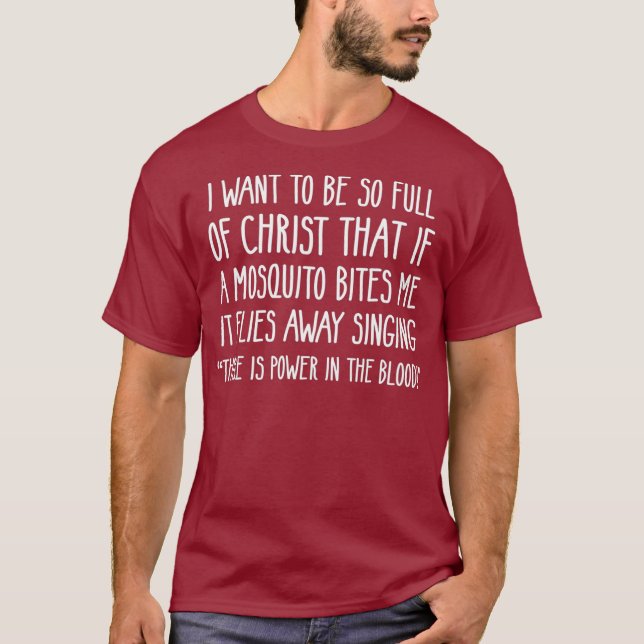 T-shirt Christian Mosquito Joke Funny Deluxe (Devant)