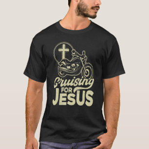 T-shirt Christian Motorcycle Biker Croisière Pour Jesus Fa