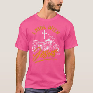 T-shirt Christian Motorcycle Biker Je Ride Avec Jesus Fait