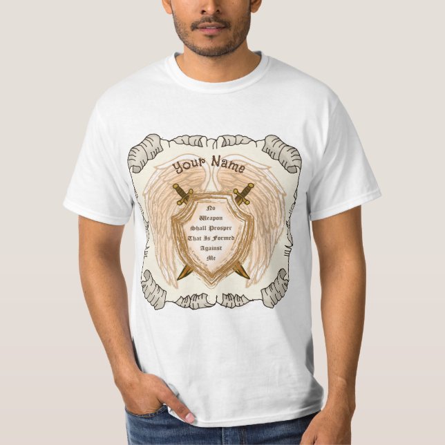 T-shirt Christian No Weapon Shall Prosper (Devant)