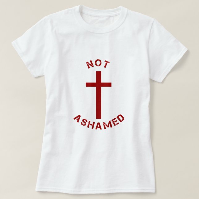 T-shirt Christian Not Honte Croix Rouge Design de texte (Design devant)