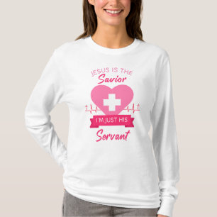 T-shirt Christian Nurse Femmes Jésus Sauveur Evangile Grap