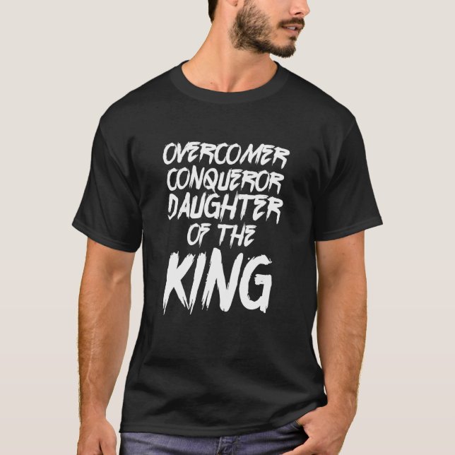 T-shirt Christian Overcomer Fille Conquérante Du Roi (Devant)