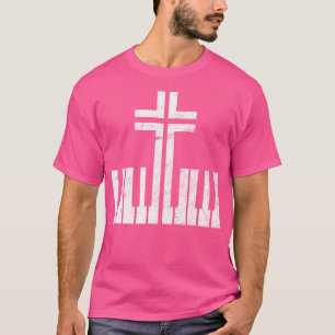 T-shirt Christian Piano Cross Keyboard Pianiste God Jesus 