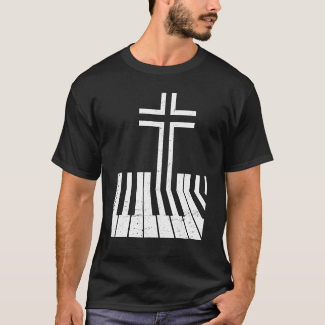 T-shirt Christian Piano Player Funny Design Piano Teacher  (Devant)