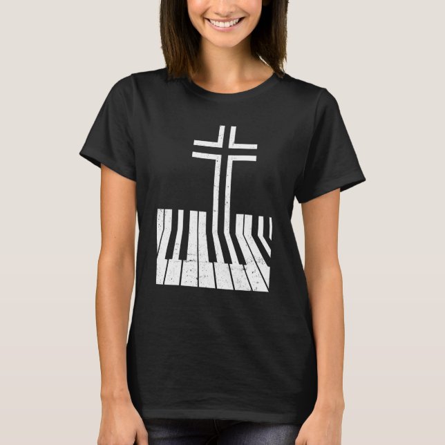 T-shirt Christian Piano Player Funny Design Piano Teacher  (Devant)