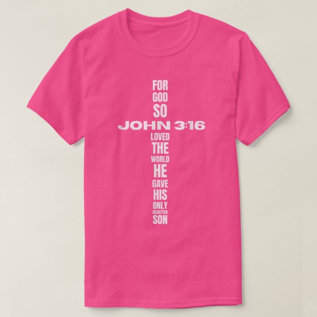 T-shirt Christian Quote Jesus Religious Bible Verse-John 3 (Design devant)