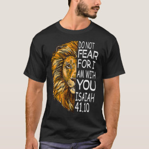 T-shirt Christian Religious Bible Verse Sayings Lion Fear 