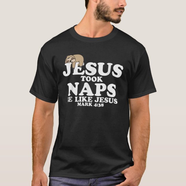 T-shirt Christian Retro Jésus a pris Naps Sloth Funny Chri (Devant)