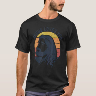 T-shirt Christian Retro Jésus vous aime Dieu garde son bal