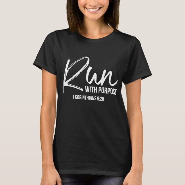 T-shirt Christian Runner Gift Gear Run Avec Purpos (Devant)
