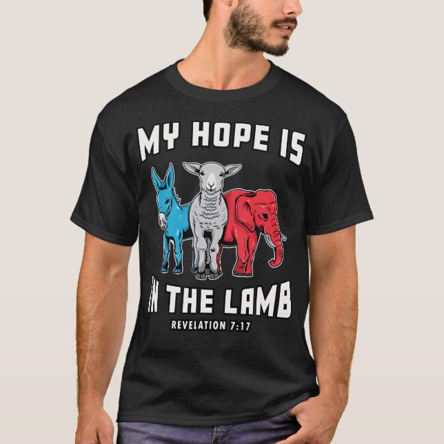 T-shirt Christian Scripture Bible Verse My Hope Is In Lamb (Devant)