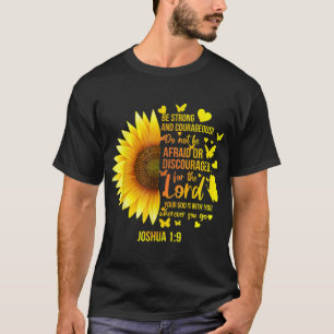 T-shirt Christian Sunflower Joshua 19 Bible Verse Girls Pr