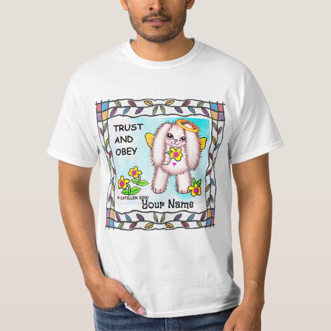 T-shirt Christian trust god bunny (Devant)