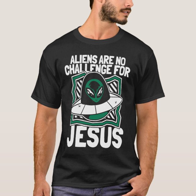 T-shirt Christian Ufo Catholic Religion  Christianity Alie (Devant)