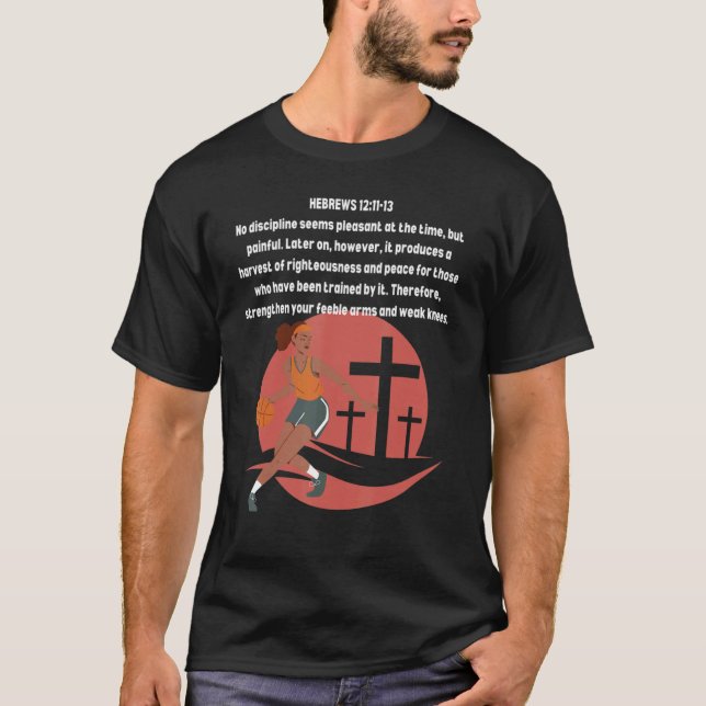T-shirt Christian Women Girl Basketball Bible Scripture Ve (Devant)