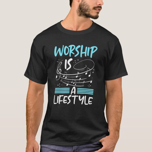 T-shirt Christianisme Le Culte Est Un Mode De Vie Notes De (Devant)