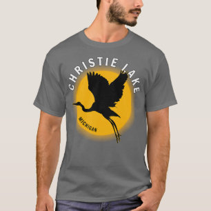 T-shirt Christie Lake dans le Michigan Heron Sunrise