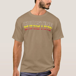 T-shirt Christine prénom drôle vintage coucher de soleil a