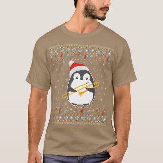 T-shirt Christmas 2021 Ugly Xmas Sweater Penguin Trombone