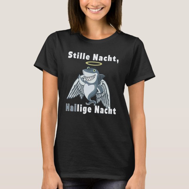 T-shirt Christmas 2022 Silent Night Hailige Night Shark (Devant)