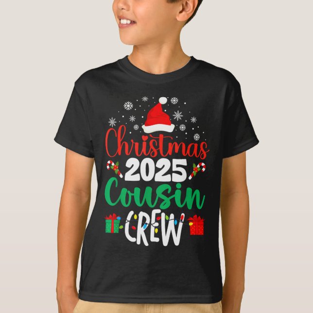 T-shirt Christmas 2025 Cousin Crew Xmas Matching Family Gr (Devant)