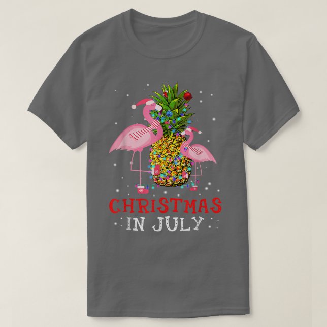 T-shirt Christmas à JulyFunny Flamingo Pineapple Summer  (Design devant)