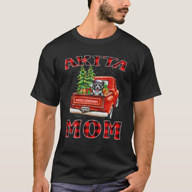 T-shirt Christmas Akita Maman Casquette Père Noël Camion A (Devant)