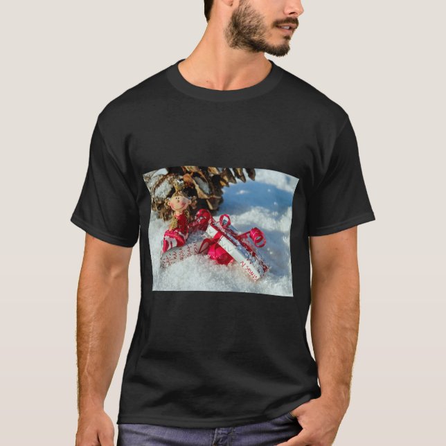 T-shirt Christmas Angel Festive Graphic (Devant)