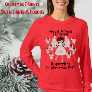 T-shirt Christmas Angel Shirt - Ladies Ajouter Votre Nom