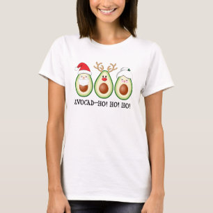 T-shirt Christmas Avocado Père Noël, Rudolph, & Mrs Claus