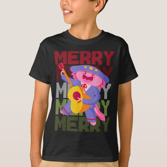 T-shirt Christmas Axolotl Ugly Sweater Funny Christmas Sno (Devant)