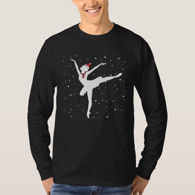 T-shirt Christmas Ballet Costume Ballerina Silhouette Danc (Devant)