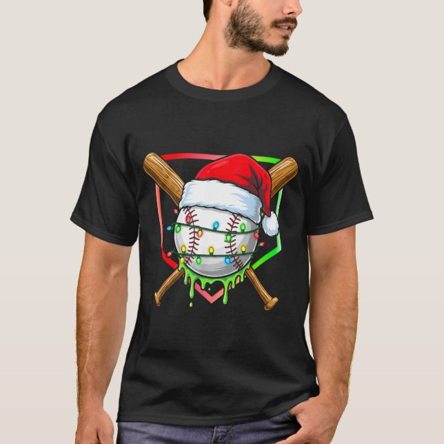 T-shirt Christmas Baseball Drip Ice Cream Drip Baseball Lo (Devant)