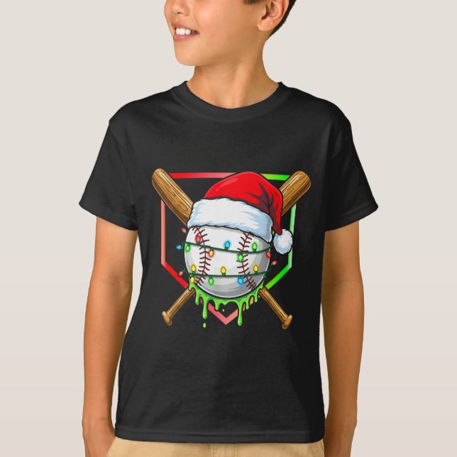 T-shirt Christmas Baseball Drip Ice Cream Drip Baseball Lo (Devant)