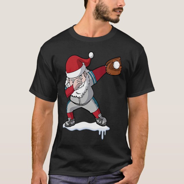 T-shirt Christmas Baseball Santa Claus Quarterback Boys Ki (Devant)