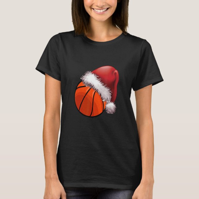 T-shirt Christmas basketball For Kids Men Ball Santa Pajam (Devant)