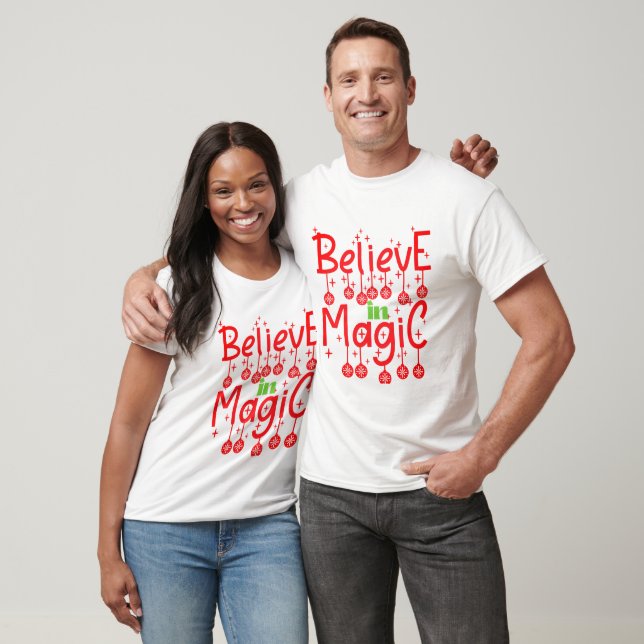 T-shirt Christmas Believe in Magic Cote (Unisexe)
