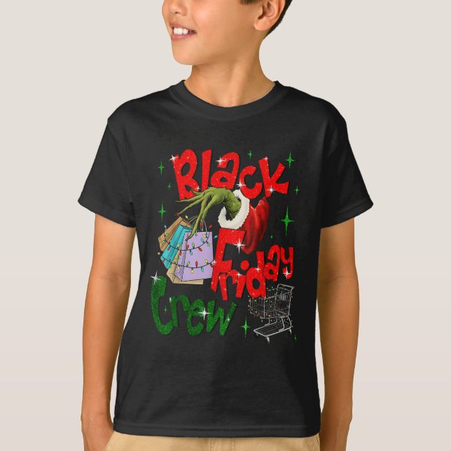 T-shirt Christmas Black Shopng Family Funny Friday Shopng  (Devant)