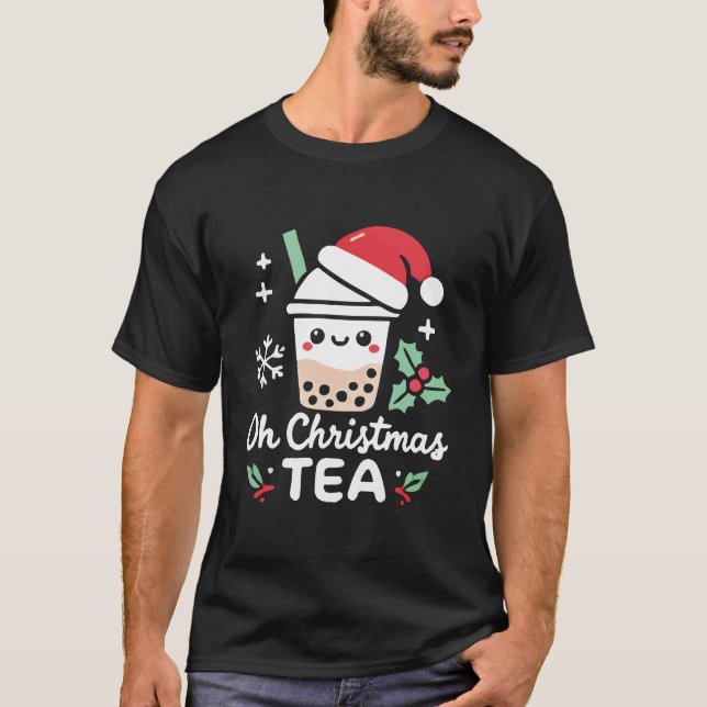 T-shirt Christmas Boba Tea - Oh Christmas Tea - Funny Xmas (Devant)