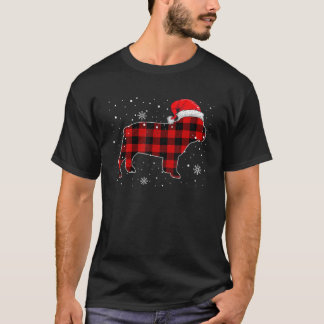 T-shirt Christmas Buffalo Plaid Dog Christmas Bulldog Paja