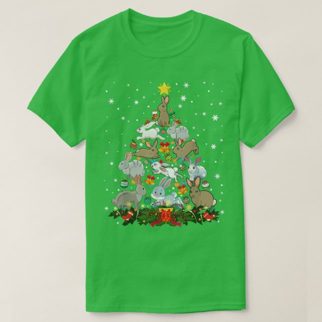 T-shirt Christmas Bunny Tree Funny Rabbit Lover Xmas Decor (Design devant)