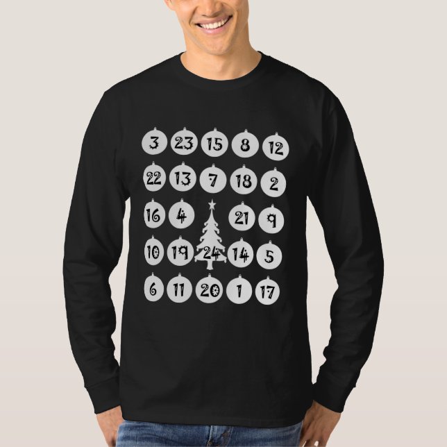 T-shirt Christmas Calendar Countdown 2021 For Men Women Ki (Devant)