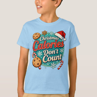 T-shirt Christmas Calories Don’t Count Funny Santa Claus 