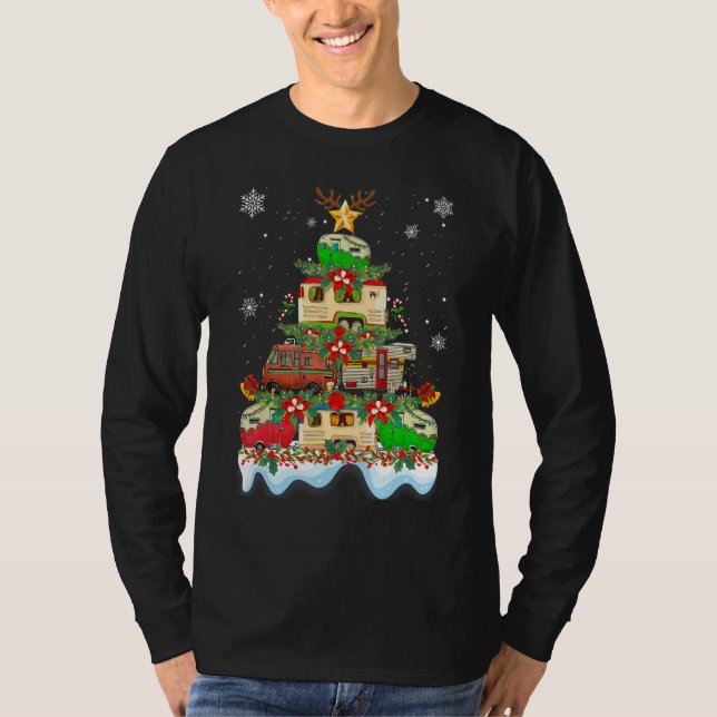 T-shirt Christmas Camping  X mas Camping Truck Tree Camper (Devant)