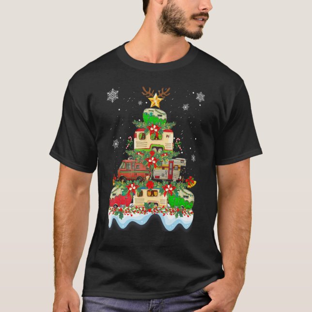 T-shirt Christmas Camping  X mas Camping Truck Tree Camper (Devant)