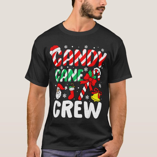 T-shirt Christmas Candy Cane Crew Xmas Holiday Toddler Kid (Devant)